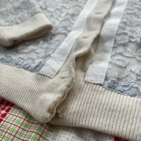 Vintage 1950s Lace Cardigan Sweater‎ by Nat Lewis // Size Small - Picture 3 of 6
